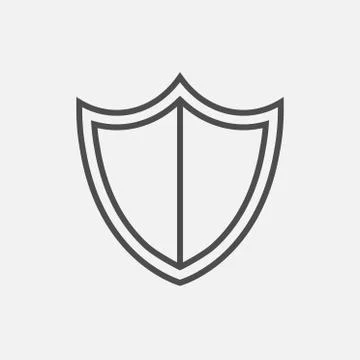 Protection shield linear icon on white background Stock Illustration