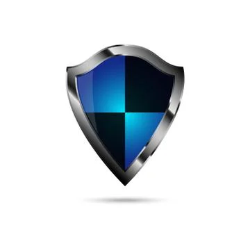 Protection shield with metal edging Stock Illustration