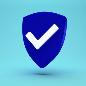 Protection shield minimal concept. Security check Icon. Tick mark approved ic Stock Illustration