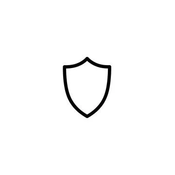 Protection shield outline vector icon for security concepts Stock Illustration