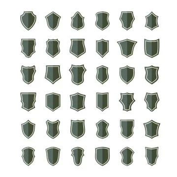 Protection shield set Stock Illustration