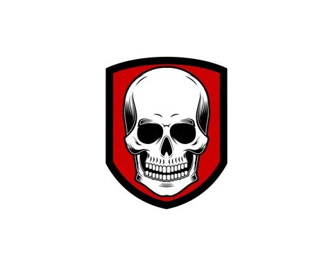 Protection shield with skull inside Stock Illustration