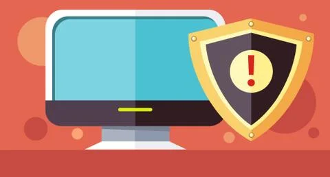 Protection Software Design Flat Concept Illustrazione stock