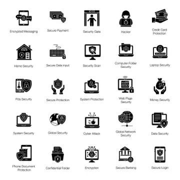 Protection Solid Vectors Pack Stock Illustration