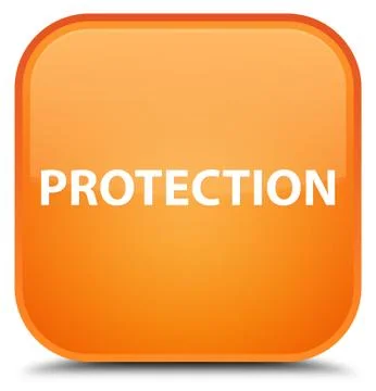 Protection special orange square button Stock Illustration
