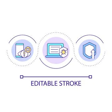 Protection from spyware loop concept icon Stock Illustration