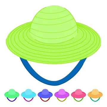 Protection straw hat vector cartoon graphic Stock Illustration
