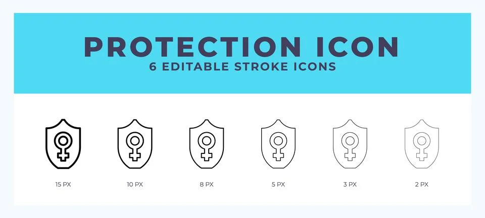 Protection stroke icon for web. Mobile apps and ui. Stock Illustration