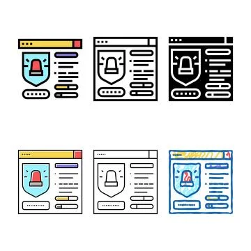 Protection system color icon styleset vector 스톡 일러스트