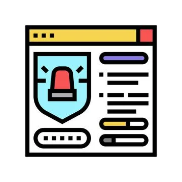 Protection system color icon vector illustration 库存插图