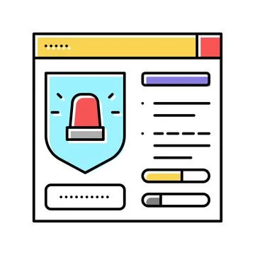 Protection system color icon vector illustration 库存插图