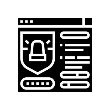 Protection system glyph icon vector illustration 库存插图