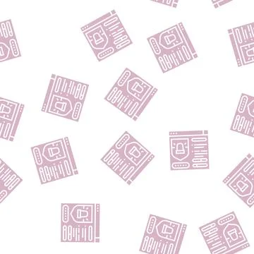 Protection system glyph seamless pattern 스톡 일러스트