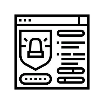 Protection system line icon vector illustration 스톡 일러스트