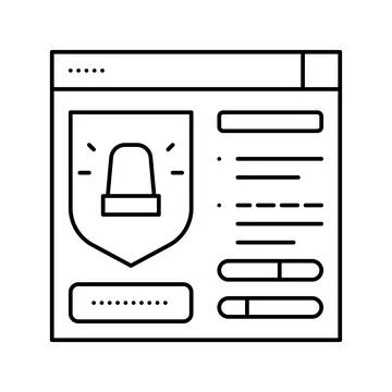Protection system line icon vector illustration 库存插图