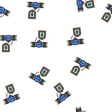 Protection system of pipeline construction vector seamless pattern Stock Illustration