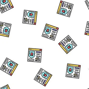 Protection system vector seamless pattern 스톡 일러스트