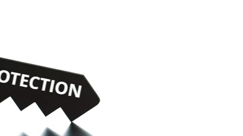 PROTECTION text on the key icon Stock Footage 142929003