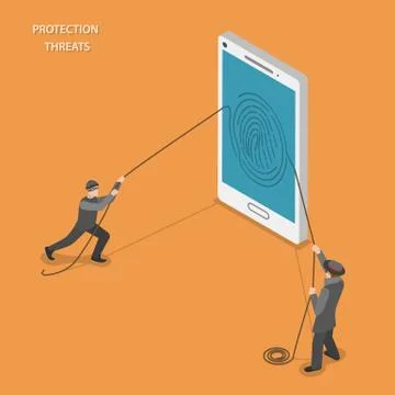 Protection threats isometric flat vector concept. Stock-Illustration