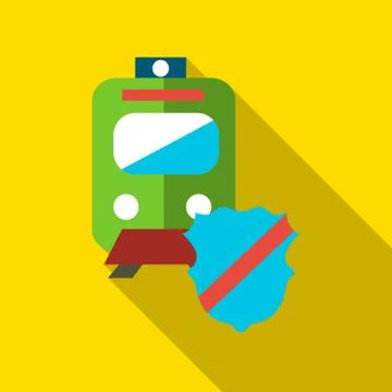 Protection train icon, flat style Illustrazione stock