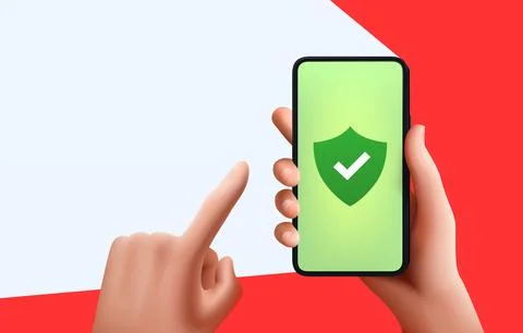 Protection unlock app, secure password login, web banner smart phone. Vector Stock Illustration