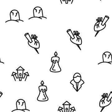 Protection From Vampire Vector Seamless Pattern 스톡 일러스트