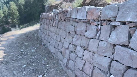 Protection wall of stone Stock Footage 327384280