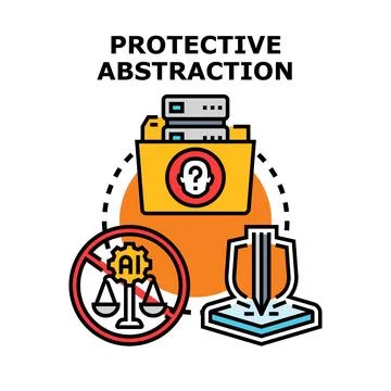 Protective abstraction concept illustrating data privacy and ethical ai Stock Illustration