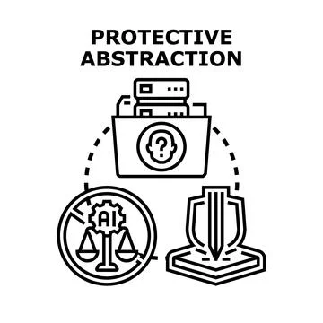 Protective abstraction concept illustrating data privacy and ethical ai Stock Illustration