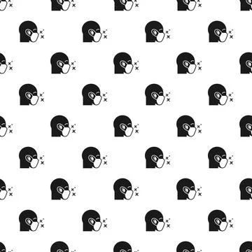 Protective air face mask pattern seamless vector Stock Illustration