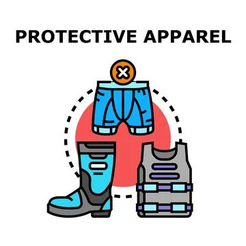 Protective apparel choosing for safe activity vector Stock Illustration