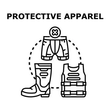 Protective apparel choosing for safe activity vector Stock Illustration
