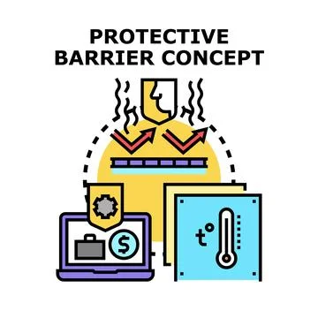 Protective barrier concept for climate and data security Stock Illustration