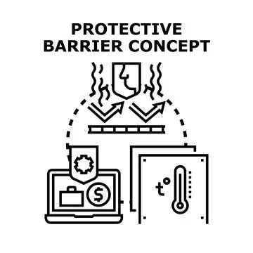 Protective barrier concept for climate and data security Stock Illustration