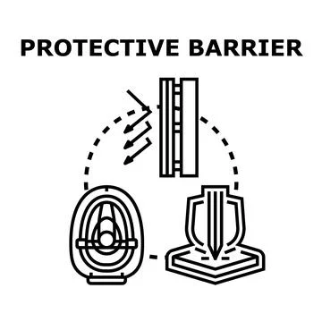 Protective barrier concept preventing external impacts and risks Stock Illustration