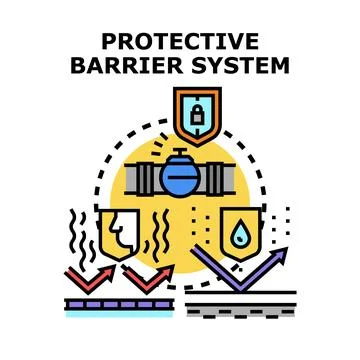Protective barrier system concept illustrating security and defense Stock Illustration
