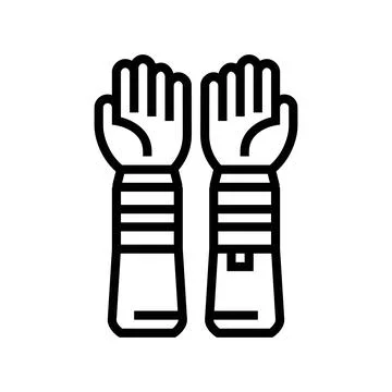 Protective beekeeping gloves line icon vector illustration Stock Illustration
