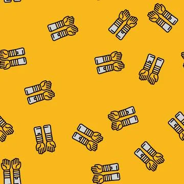 Protective beekeeping gloves vector seamless pattern イラスト素材