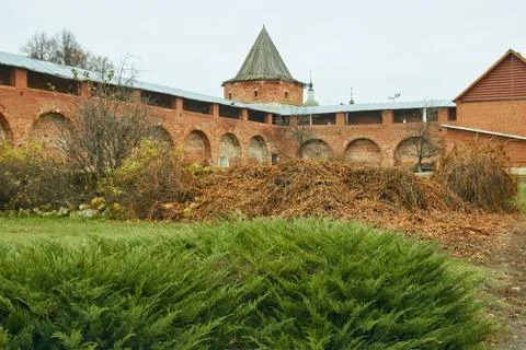 Protective brick wall of the kremlin 写真素材