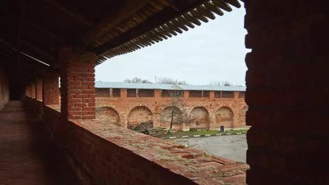 Protective brick wall of the kremlin Stock Photos