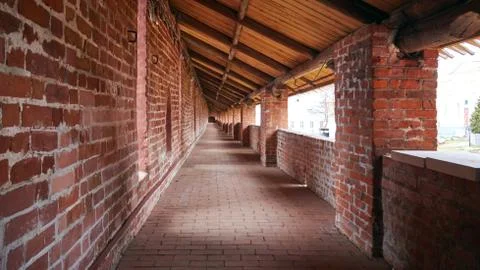 Protective brick wall of the kremlin Stock Photos