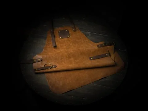Protective brown leather apron Stock Photos