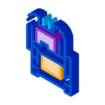 Protective case window glass isometric icon vector illustration Ilustración de archivo