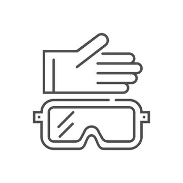 Protective clothing related vector thin line icon Stock Illustration