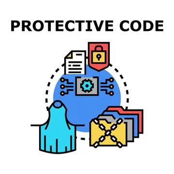 Protective code ensuring data privacy and system security 스톡 일러스트