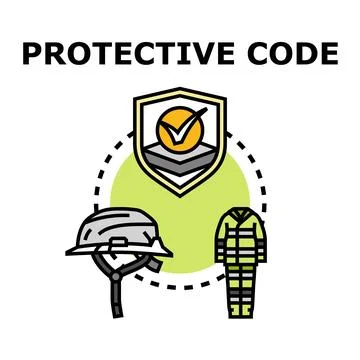 Protective code ensuring worker safety and security Stock Illustration