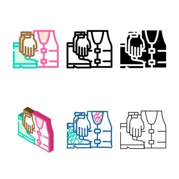 Protective concepts clothing tool work color icon vector Stock Illustration