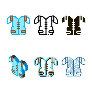 Protective corset vest pack icon vector outline Stock Illustration