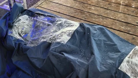 Protective Cover Against Hail Damage Outdoors Stock Footage 335199334