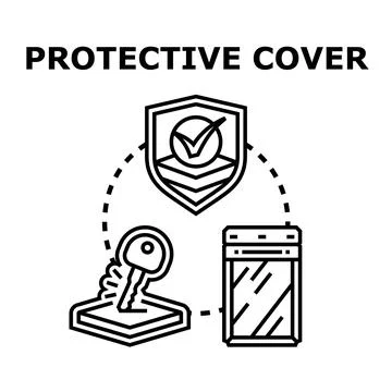 Protective cover for electronic device and equipment Stock Illustration